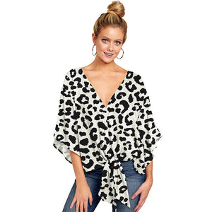 Open image in slideshow, Plus Size 5XL Summer Casual Batwing Sleeve Deep V Blouses
