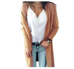 Open image in slideshow, Women knitted long sleeve cardigan

